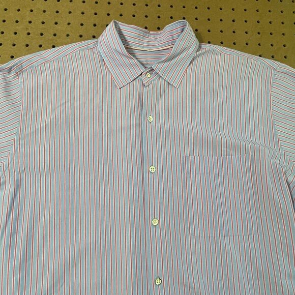 Peter Millar Seaside Collection LS Button Up Shirt Stripes Blue & Pink XL Men - Picture 3 of 8